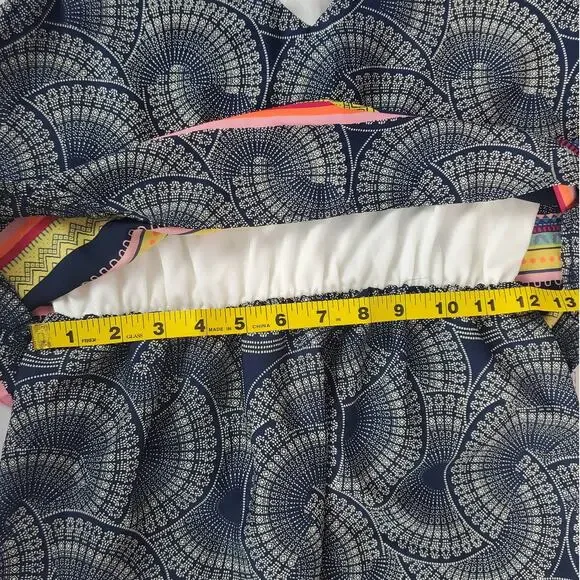 Renee C Layer Tiered Sleeveless Dress S Boho Geometric Rainbow Stripe Print NWT - Picture 12 of 14